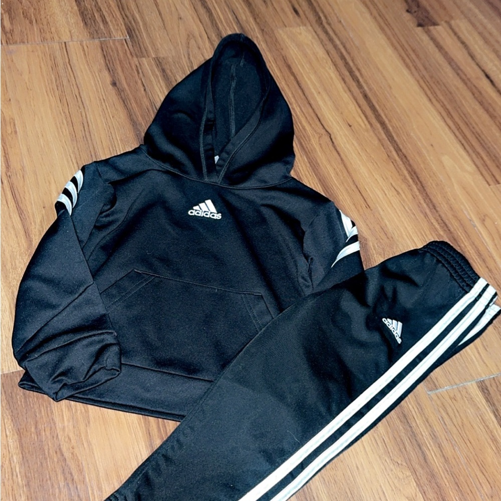 Adidas Kids Black Tracksuit Set